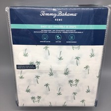 4pc Tommy Bahama Palm Trees Hammock QUEEN Sheet Set Tropical Hawaiian Green