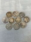 Lot of 10 Mercury Dimes 1916 to 1945 Mixed 90% Silver Coins