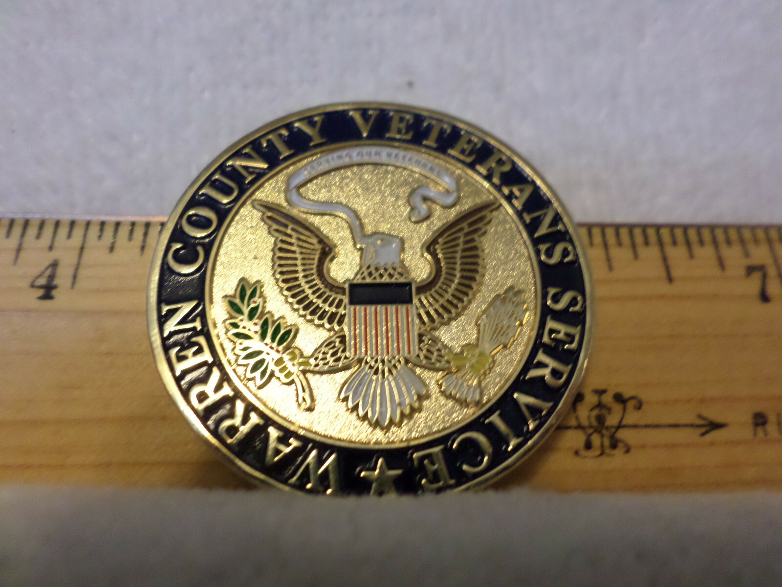 Service Coin Warren County Veterans Service Air Force Marines Army Coast Guard