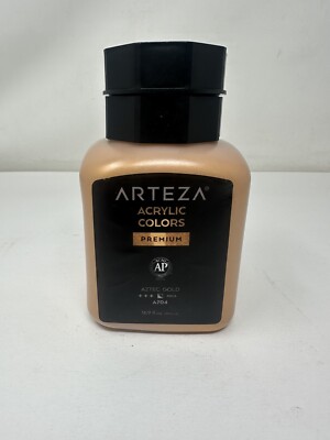 ARTEZA Acrylic Paint A704 Aztec Gold 16.9 fl oz 500ml Jar Opaque Quick-Drying