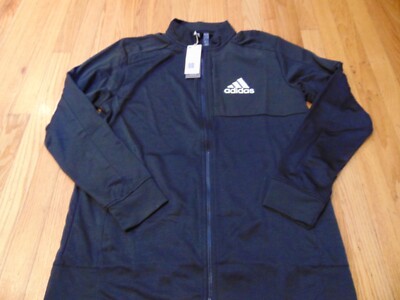 NEW ADIDAS M TI BOMBER BLACK TRACK JACKET SIZE L $65.00