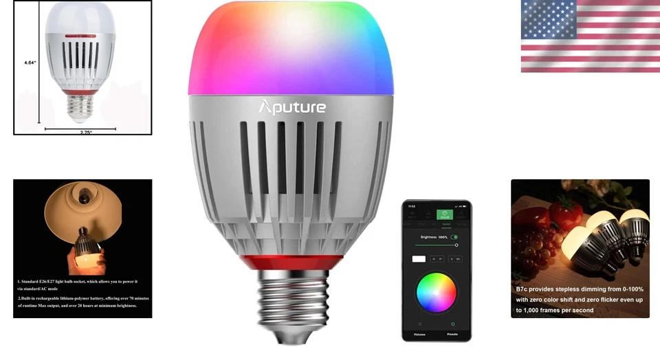 LED Accent B7C 7W RGBWW Bulb with App, Unlimited Color Flexibility & Dual Power - Image 2 of 4
