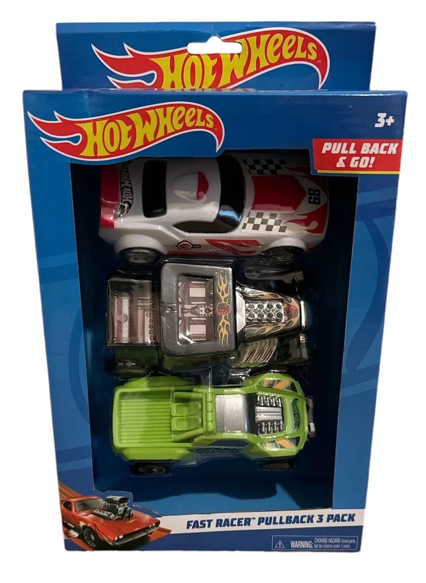 Hot Wheels Fast Racer Pullback Go 3 Pack Fast Fish Bone Shaker