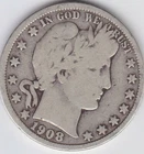 1908-D Barber Half in VG ***FREE SHIPPING***