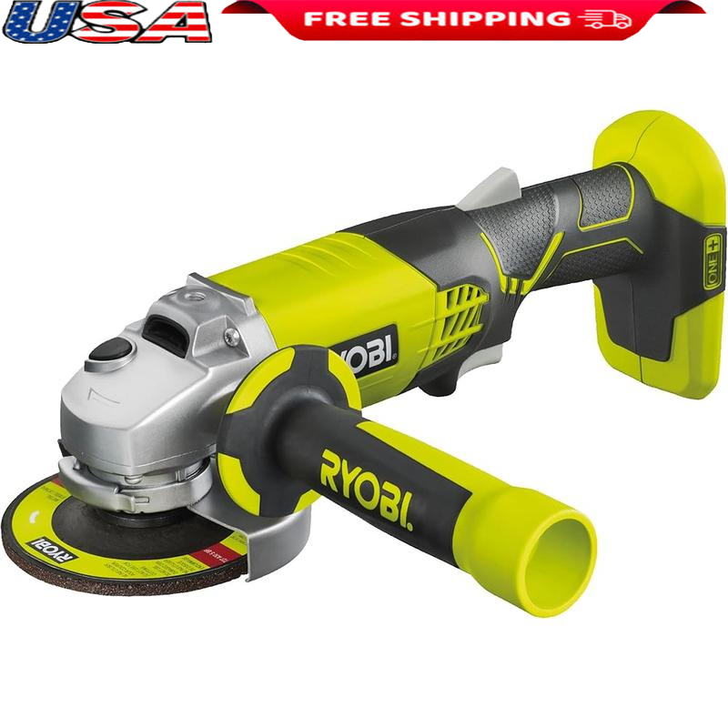 Cordless Angle Grinder 18V Battery Powered Metal Tool Adjustable Handle Green