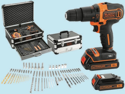 SCHLAGBOHRMASCHINE 2 AKKU BLACK&DECKER SUPER KIT BDC718AS2F