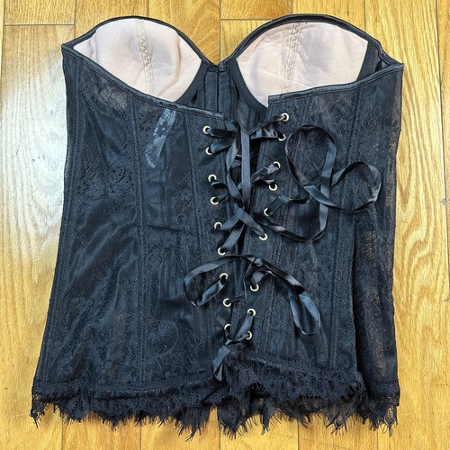 NWT Adore Me Black Bustier LACE UP CORSET Size L Lingerie (AM1) - Picture 7 of 8