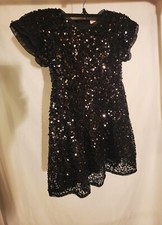 Cat  Jack Toddler Girl's black Sequin Dress size XS 4/5 