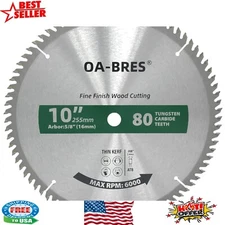 Professional-Grade 10-Inch 80-Tooth Circular Saw Blade for Wood and Plastic