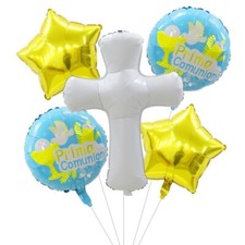 5psc/Pack Prima Comunione Helium Ballons For Boy