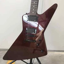 Explorer Edwards Purple Electric Guitar Black Hardware HH Pickups Fixed Bridge