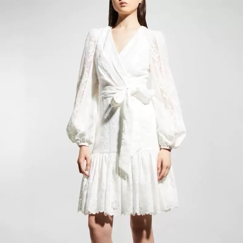 chinese dress ladies BADGLEY MISCHKA-Badgley Mischka Lace Cape Sleeve Gown-Ivory – Elilhaam main image 1