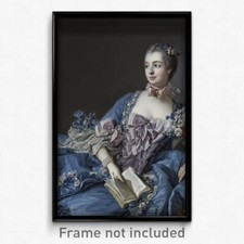 Attributed to Francois Boucher - Madame de Pompadour Jeanne-Antoinette Poisson,