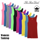 3-12 Pcs Womens 100% Cotton Basic Ribbed Plain Solid Tank Top Sleeveless Shirts