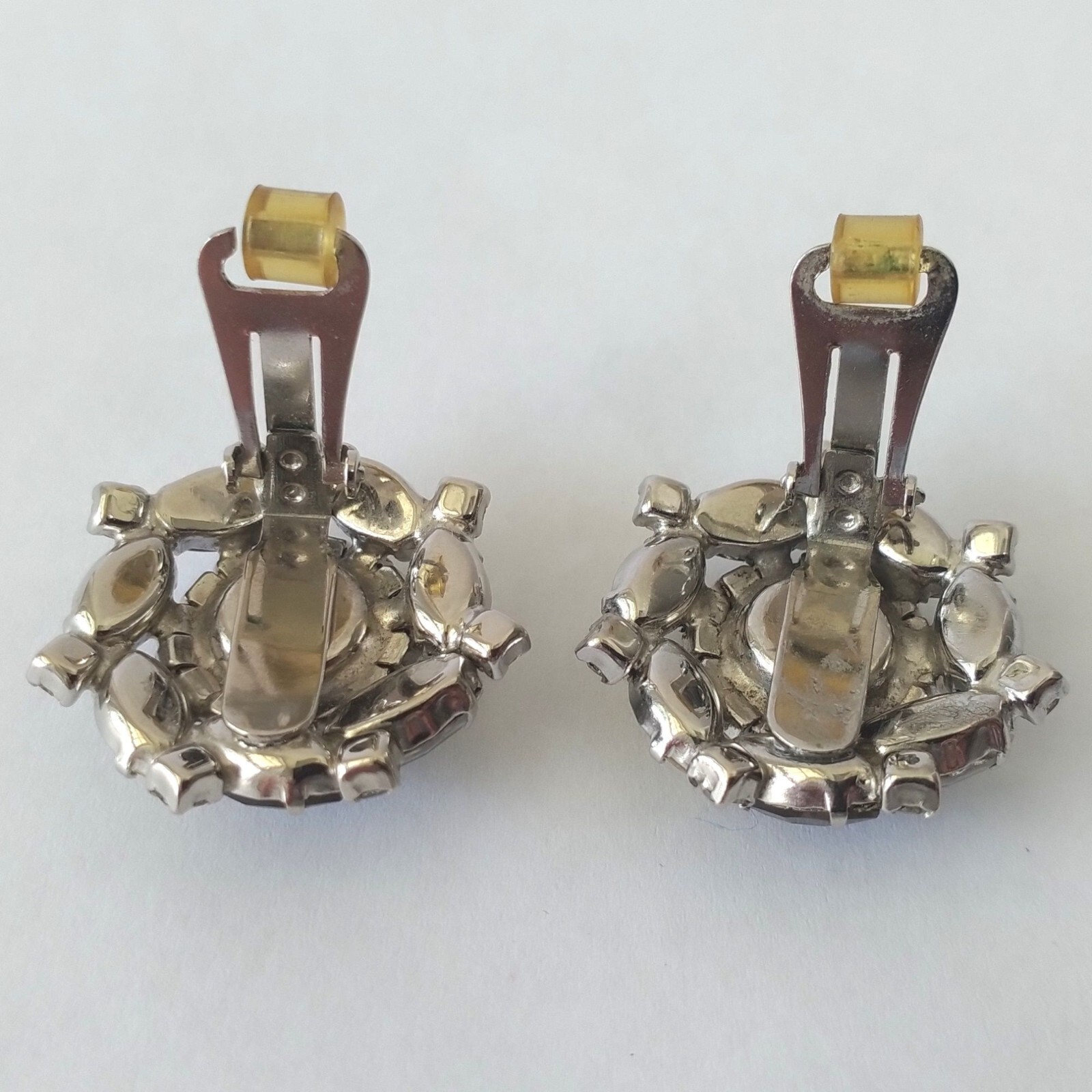 Signed Hobe Silver Multicolor Pave Rhinestone Clu… - image 9