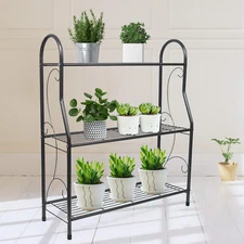 3 Tier Metal Plant Stand Flower Pot Rack Holder Indoor/Outdoor Shelf Plant Stand