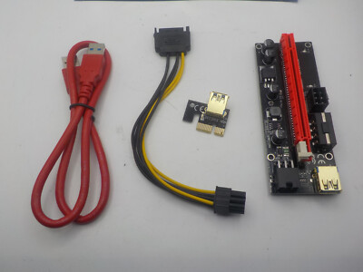 PCI-E 1x to 16x Powered USB3.0 GPU Riser Extender Adapter Card Board Cable