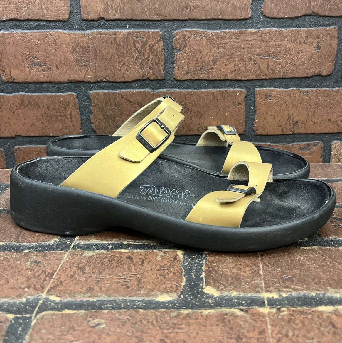 TATAMI by Birkenstock 2 Strap Leather Sandals Size 43 US 10
