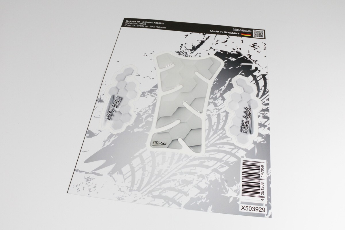 Tank pad 3D white grey motorcycle sticker tank protection paint