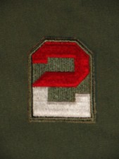 WWII - Korea / US Patch Abzeichen 2nd Army / Cut Edge