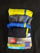 4 Pack New Hanes Boys Size Large Xtemp Lightweight Mesh Boxer Briefs