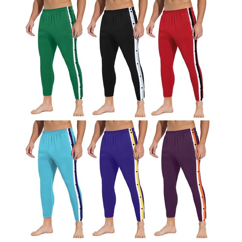 Men Pants Athletic Sweatpants Press Trousers Performance Basketball Stripes - Picture 3 of 72