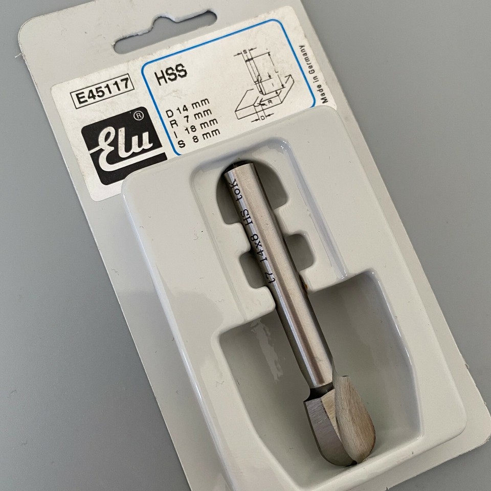 Elu E45117 HSS Guttering Router Bit Cutter - 8mm Shank D:14mm R:7mm | eBay