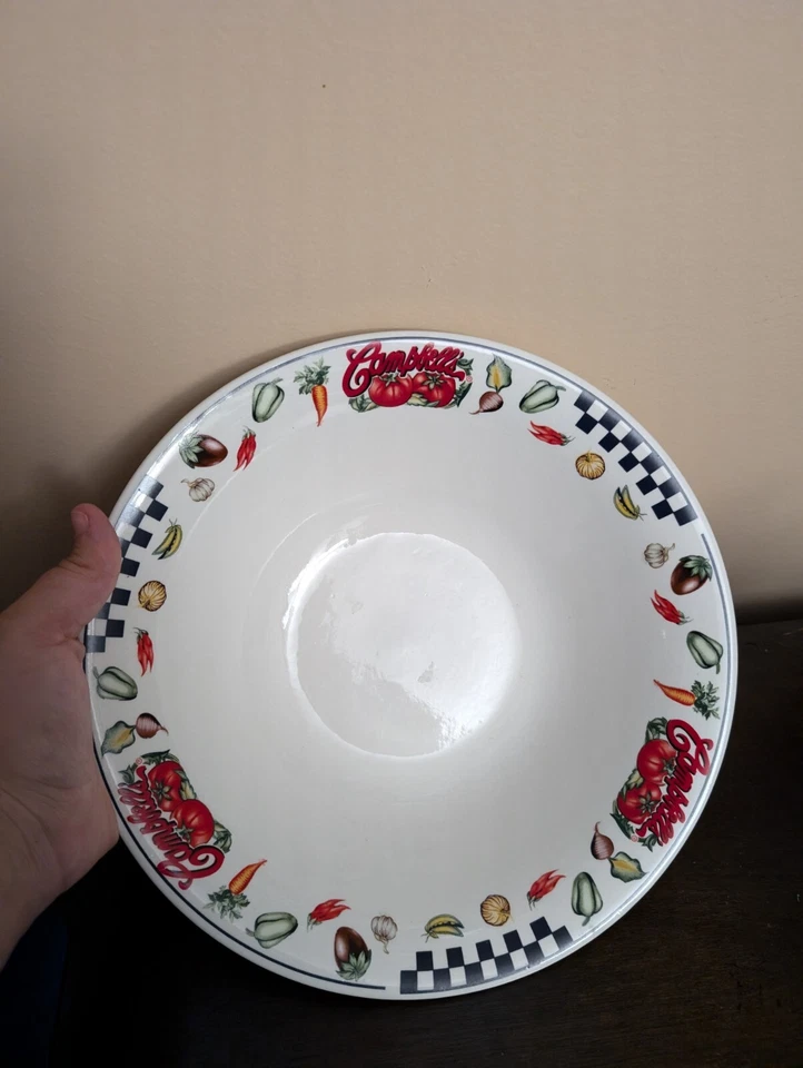 Cuencos de sopa Campbells de Gibson 1997 verduras negras a cuadros  Foto 3 de 4