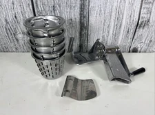 Saladmaster Food Processor Hand Crank Shredder Chopper Slicer 5 Cones NO STAND
