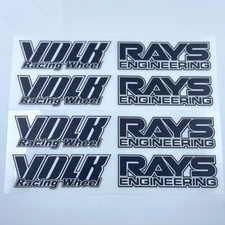 JDM Japan Rays Engineering VOLK Racing TE37 Wheel decals sticker 8pcs Black