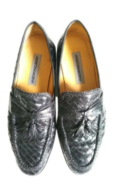 Johnston & Murphy Woven, Black Leather, Tassel Loafer Men display picture 1
