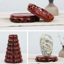 Espositore rotondo Annatto legno intaglio piedistallo cavo base vaso fiori artigianato