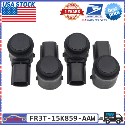 FR3T-15K859-AAW NEW 4pcs Black USA For Ford Parking Assist Aid Sensor 2015-2017 