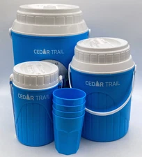Cedar Trail Coolers & Tumblers 7 Piece Nesting Set Blue (2 Gal, 1 Gal, 1.5 L)
