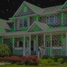 Red Green Snowflakes & Trees - Premium Instant Laser Projection Light with Color
