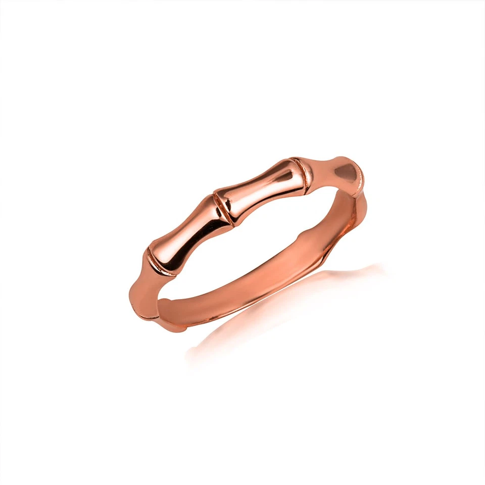 Gold Bamboo Nature Band Ring (Available in Yellow/Rose/White Gold) - Image 3 of 4