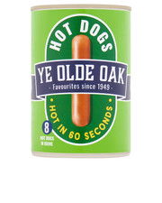 Ye Olde Oak 8 Hot Dogs 400g Tin - Quick & Tasty Family Snack - Long Shelf Life