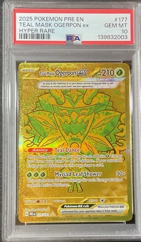 Teal Mask Ogerpon EX Pokemon TCG Prismatic Evolutions Hyper Rare #177/131 PSA 10