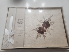 Vintage Handmade India Recycled Pressed Floral Photo Album 10x7 B3