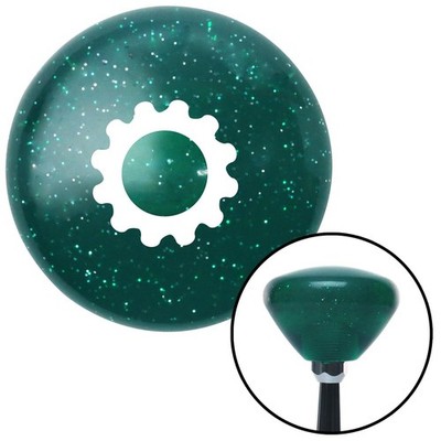 White Solid Gear Green Retro Metal Flake Shift Knob w/ M16x1.5 Insert Shifter