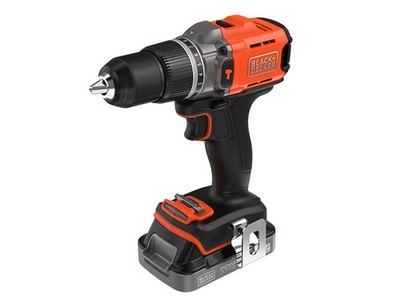 BLACK+DECKER Akku Schlagbohrmaschine 18V 1x 2,0Ah Li-Ion 13mm Schnellspannfutter