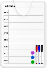 Weekly Dry Erase Calendar Board, 11" X 17" Magnetic Whiteboard Double-Sided Wa
