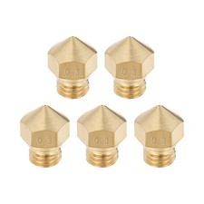 0.3mm 3D Printer Nozzle, Fit for MK10, for 1.75mm Filament Brass 5pcs