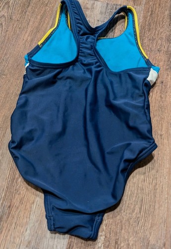 Speedo Blue Yellow One Piece Lined Swim TEAM Bathing Suit 5 /6 XS Competition - Picture 4 of 8