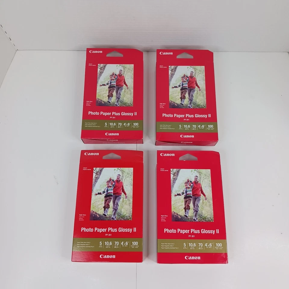 Lot of 4 Packs - Canon Plus Glossy II Model PP-301 Inkjet Photo Paper 400 Total - Image 2 of 4