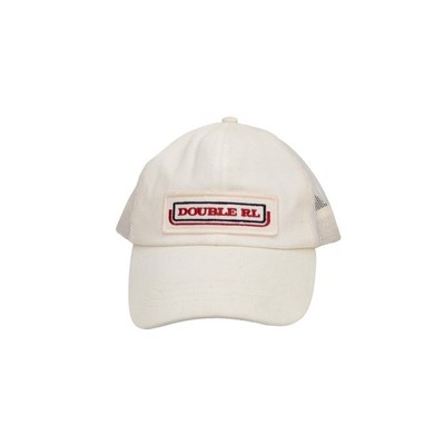 RRL Double RL Mesh Trucker Hat Cream/Off White One Size Snapback Ralph Lauren