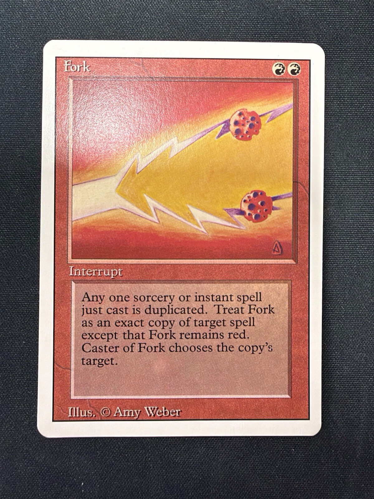 Vintage MTG Magic The Gathering Unlimited Fork Rare Red Instant Card 1993 -NM.LP