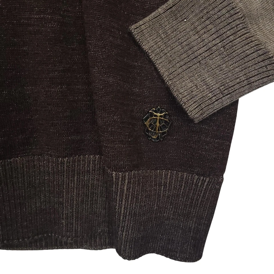 Suéter Roberto Cavalli Para Hombre 100% Lana Laine 52 Medio Cuello en V Foto 4 de 4