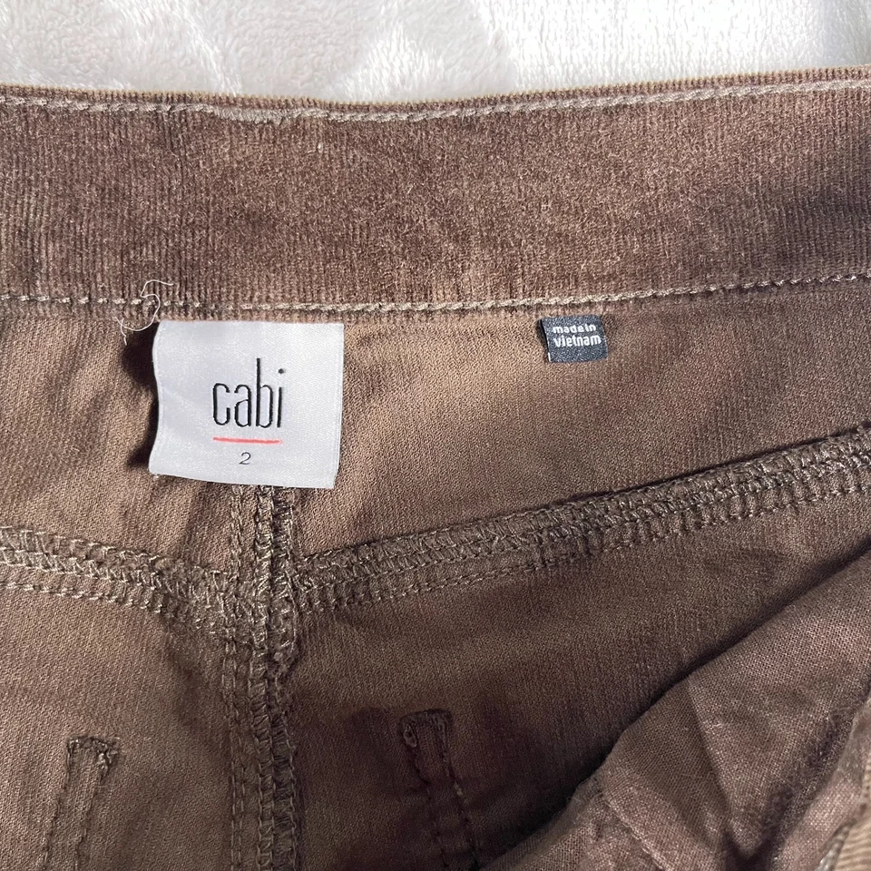 Pantalones Cabi Para Mujer Talla 2 Marrón Estilo 4319 Pana Botón Mosca Pierna Recta Años 90 Foto 4 de 4