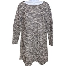 Vintage GAP Y2K Womens Textured Knit Long Sleeve Crew Neck Shift Dress Size M
